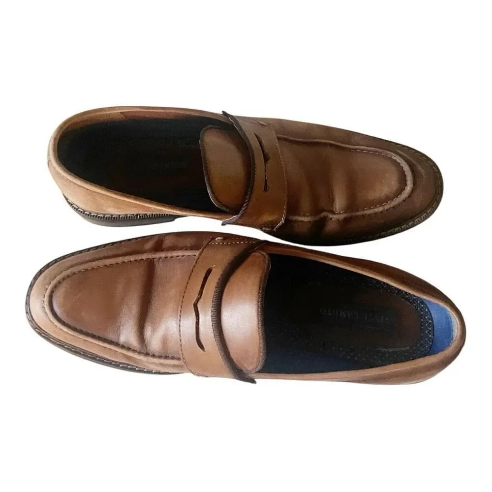 Mens Vince Camuto‎ Brown Leather Casual Work Shoes Size 8.5
